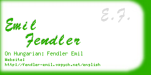 emil fendler business card